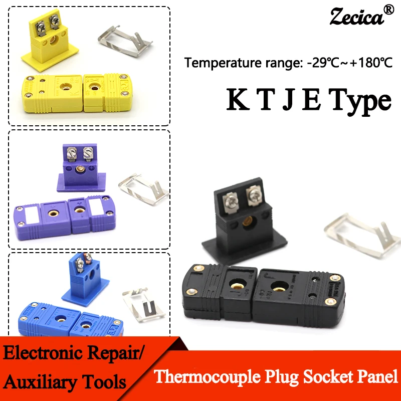 K T J E Type Male/Female Mini Thermocouple Plug Socket Panel Socket Sensor Temperature Resistant Compensation Wire Connecstors