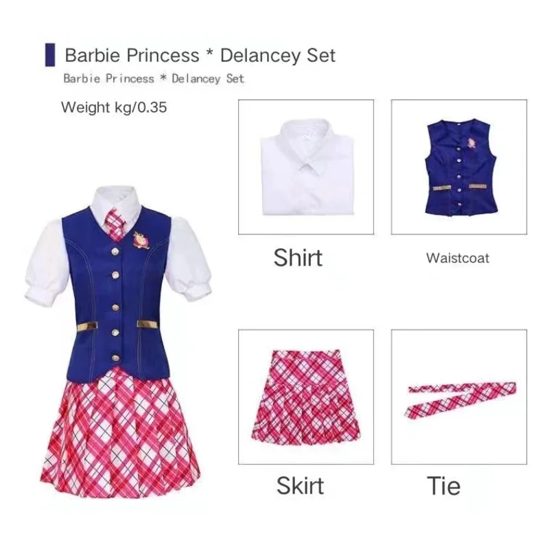 Film Barbiee Costume Cosplay Halloween Princess Dress Delancy Wen COS Outfit donna uniforme scolastica Top gonne festa di carnevale