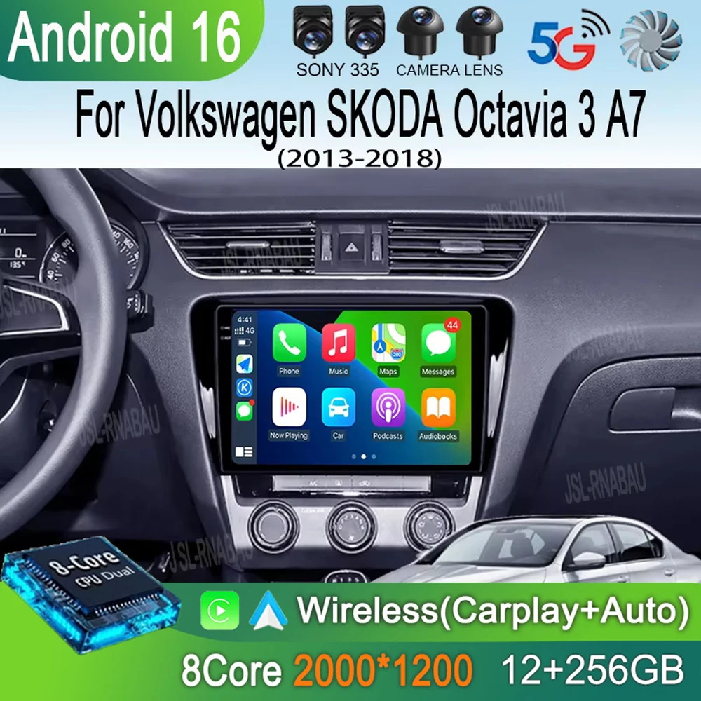 

Автомагнитола Android 16 Carplay для Volkswagen SKODA Octavia 3 A7 2013-2018, навигация GPS, мультимедийный видеоплеер, головное устройство 2Din