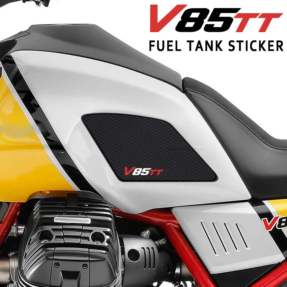 

For Moto Guzzi V85TT V85 TT Motorcycle accessories Non-Slip Side Fuel Tank Stickers Pad Rubber Sticker