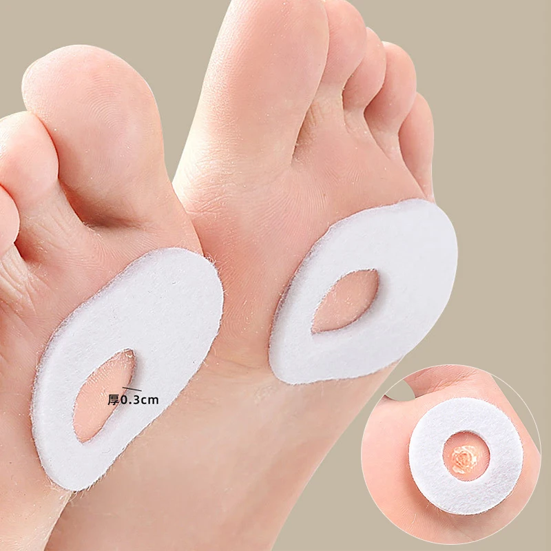 6pcs/sheet Foot Callus Pain Heel Stickers Felt Corns Self-adhesive Sticker Preventing Calluses Pain Abrasion Protective Patches