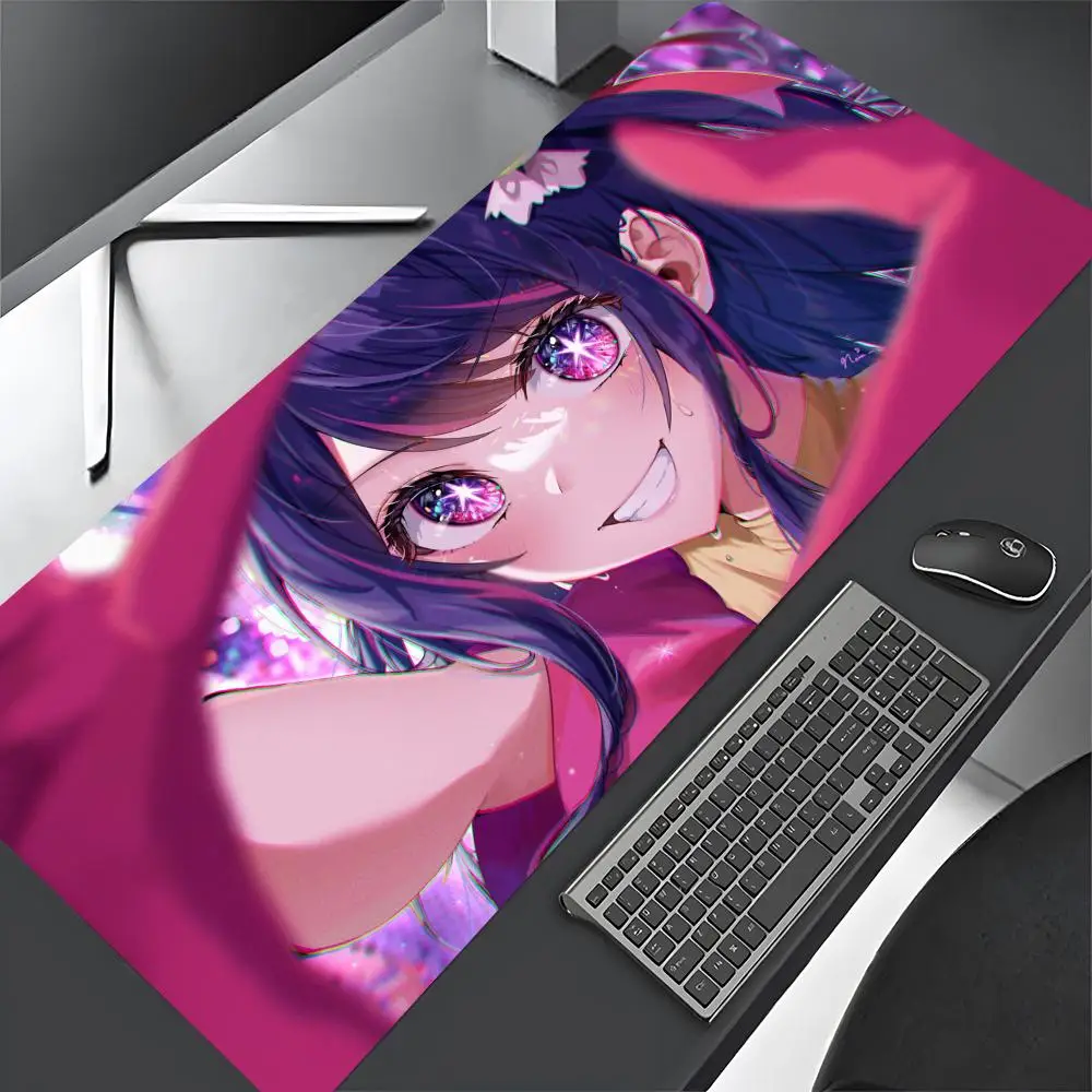 Cartoon Anime OSHI NO KO Mouse Pad Gaming Mousepad Large 900x400mm MouseMat brave Gamer Mause Carpet PC Desk