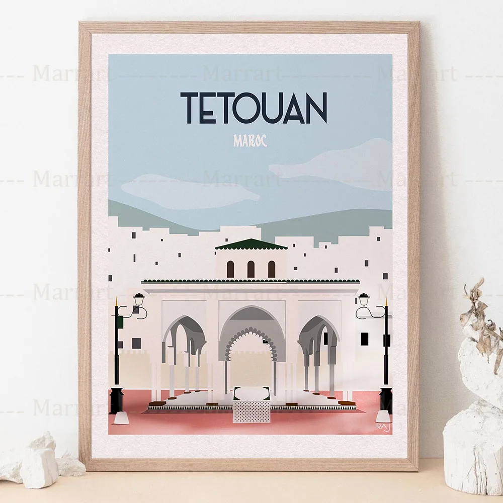 

Tetouan Art Poster Wall Art Canvas Painting Print Istanbul Landmark Building Retro Style Travel Prints For Livingroom Home Decor