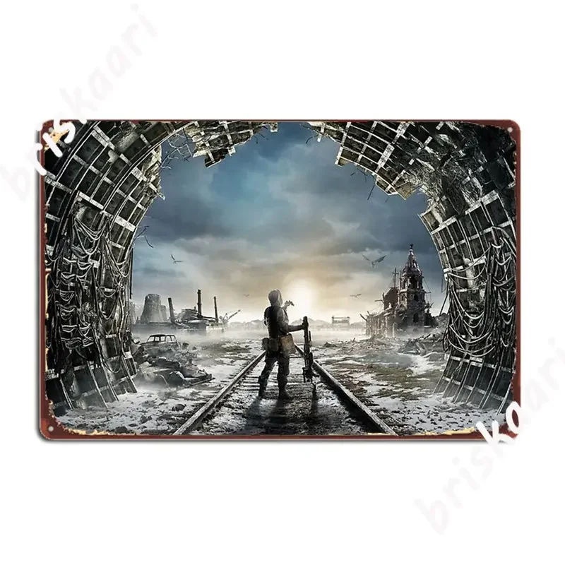 Metro Exodus Artwork Metal Plaque Poster Garage Decoration Club Home Living Room Printing Tin Sign Poster