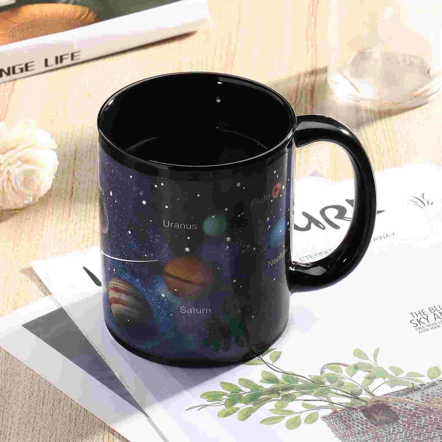 1pc Heat Color Changing Cup Solar System Mug Ceramic Coffee Mug Drinking Cup (330ml)