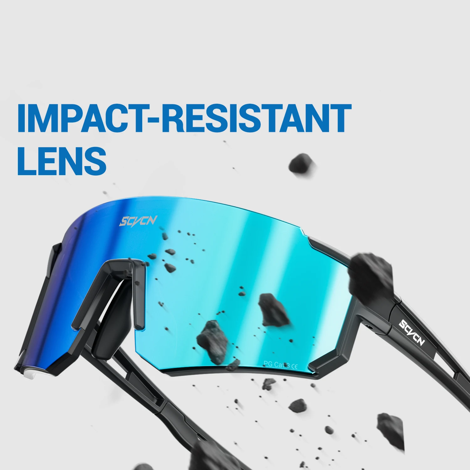 SCVCN Ultra Wide Frameless Sports Sunglasses Polarized Lightweight Bike Cycling Glasses Driving Fishing Camping Hiking Golf Wear