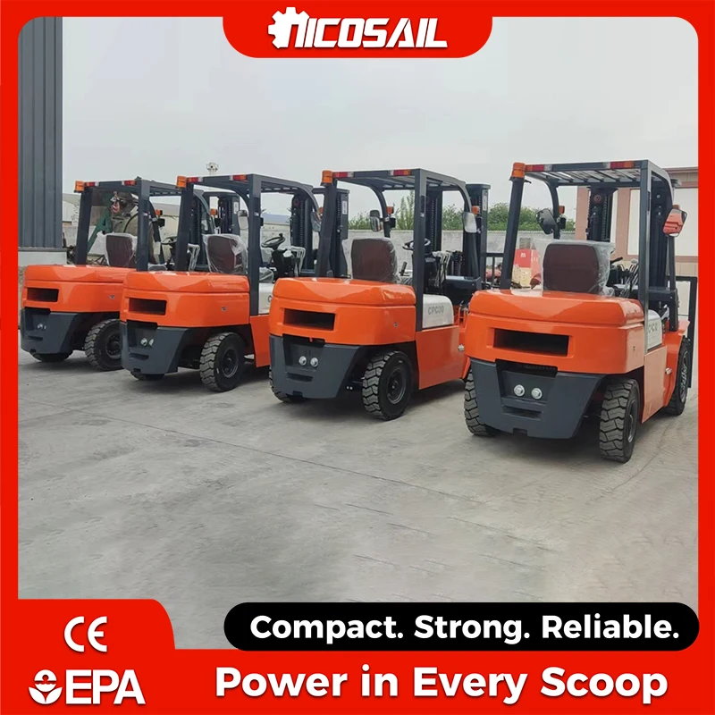 Custom OEM 3.0T Diesel Powered Forklift Stable Hydraulic System All Terrain Use