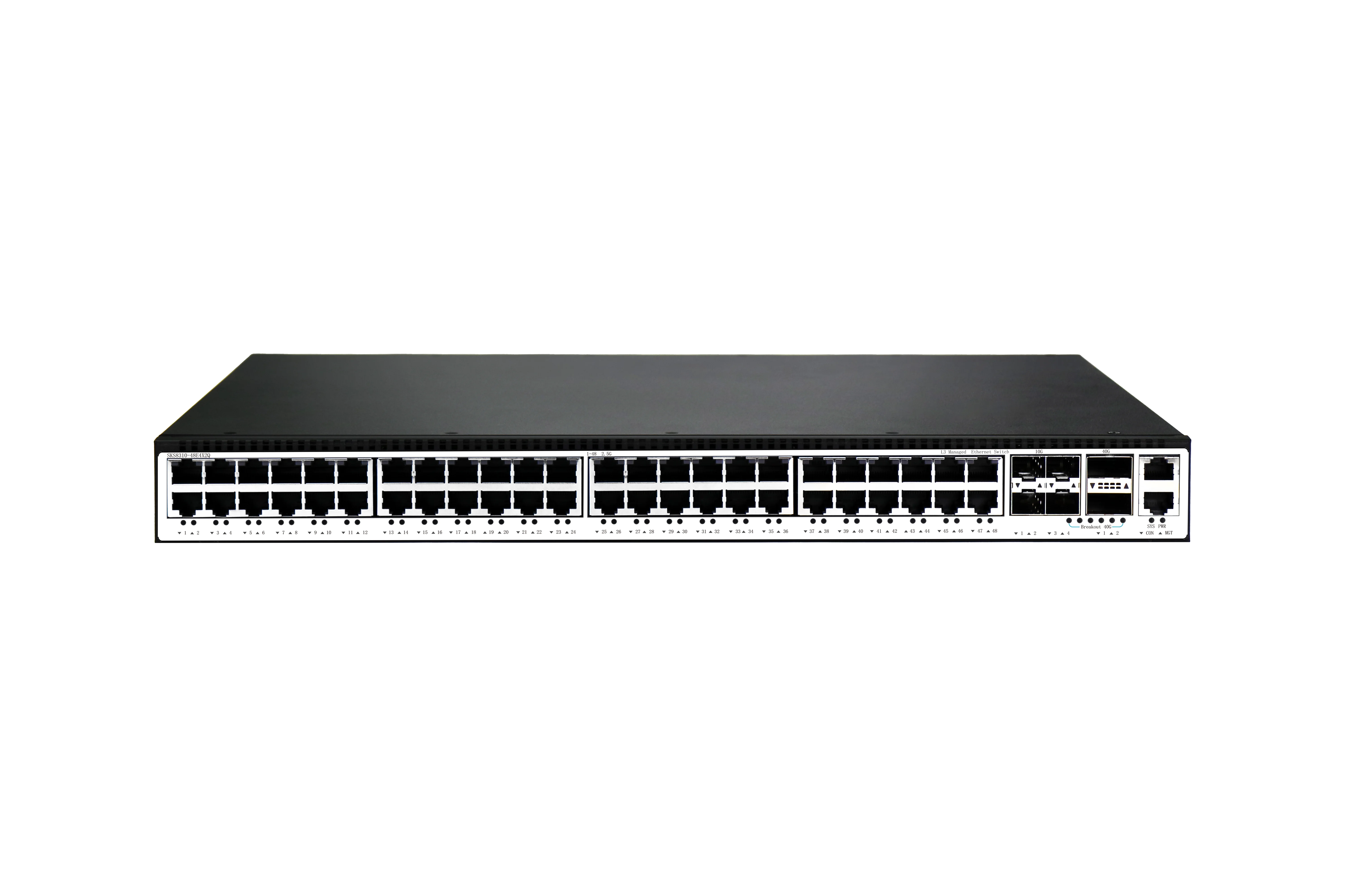 XikeStor L3 Managed 2.5G Network Switch 48 Ports + 4x 10G SFP+ + 2x 40G , Rackmount VLAN with Link Aggregation Static Routing