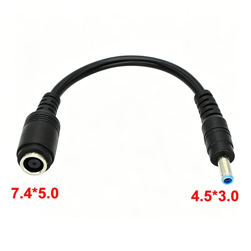 1pcs 7.4*5.0mm To 4.5*3.0mm DC Power Charger Converter Great Replacement DC Adapter Connector Cable For HP Blue Tips