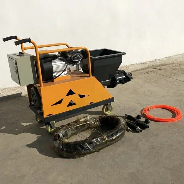 

Fast Drying Mortar Spraying Machine Cement Rendering Machine Cement Mortar Sprayer Work Efficiency in Interior Wall Spraying