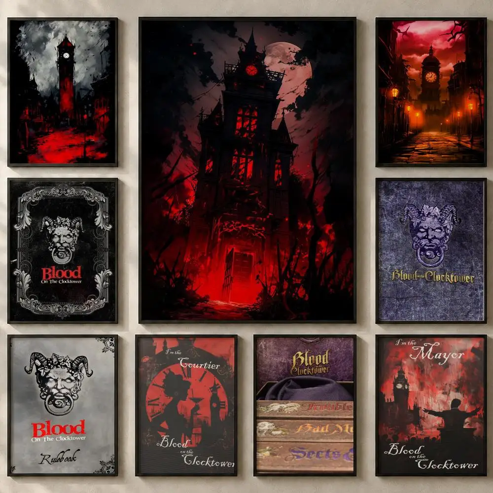 Game B-Blood on the ClocktowerS Poster Art  Self-Adhesive No Glue Residue Wall Sticker for Home Office Nursery