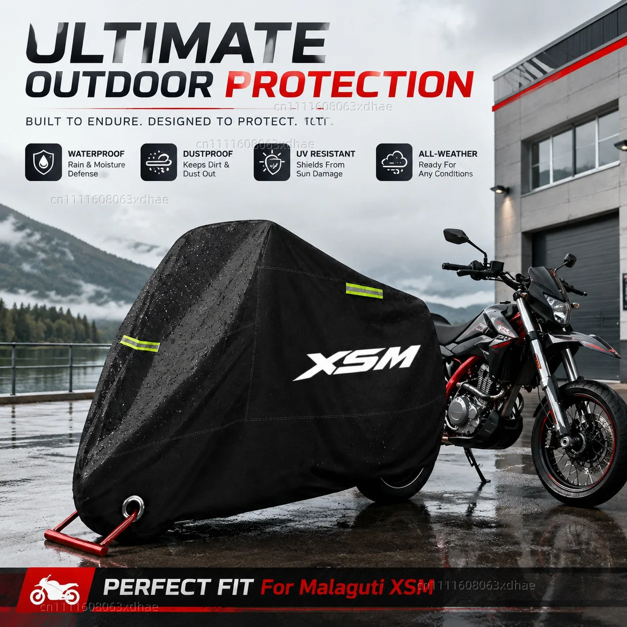 

All-Weather Motorcycle Cover Outdoor Protection Waterproof 190T Oxford Cloth For For Malaguti XSM 2008-2024