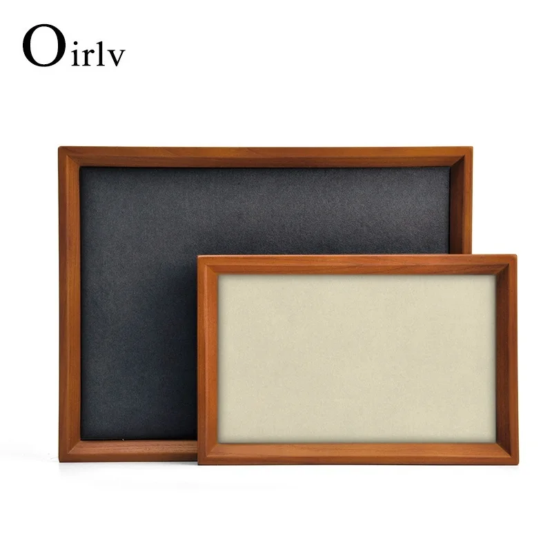 Oirlv Solid Wood Jewelry Tray For Ring Earrings Bracelet Bangle Necklace Rectangle Jewelry Display Stand Jewelry Tray