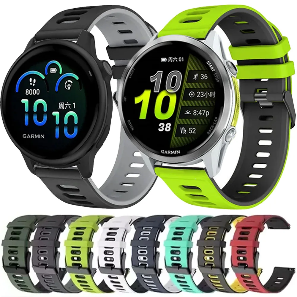 22 mm 20 mm Silikonarmband für Garmin Forerunner 970 965 955 570 265 255 165 55 Sportarmband Armband Garmin Active 6 Venu 3/2