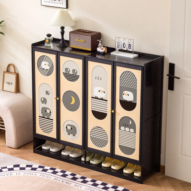 #Multi story shoe cabinet, bamboo and wood shoe rack, living room storage cabinet, kitchen storage cabinet at the entrance door