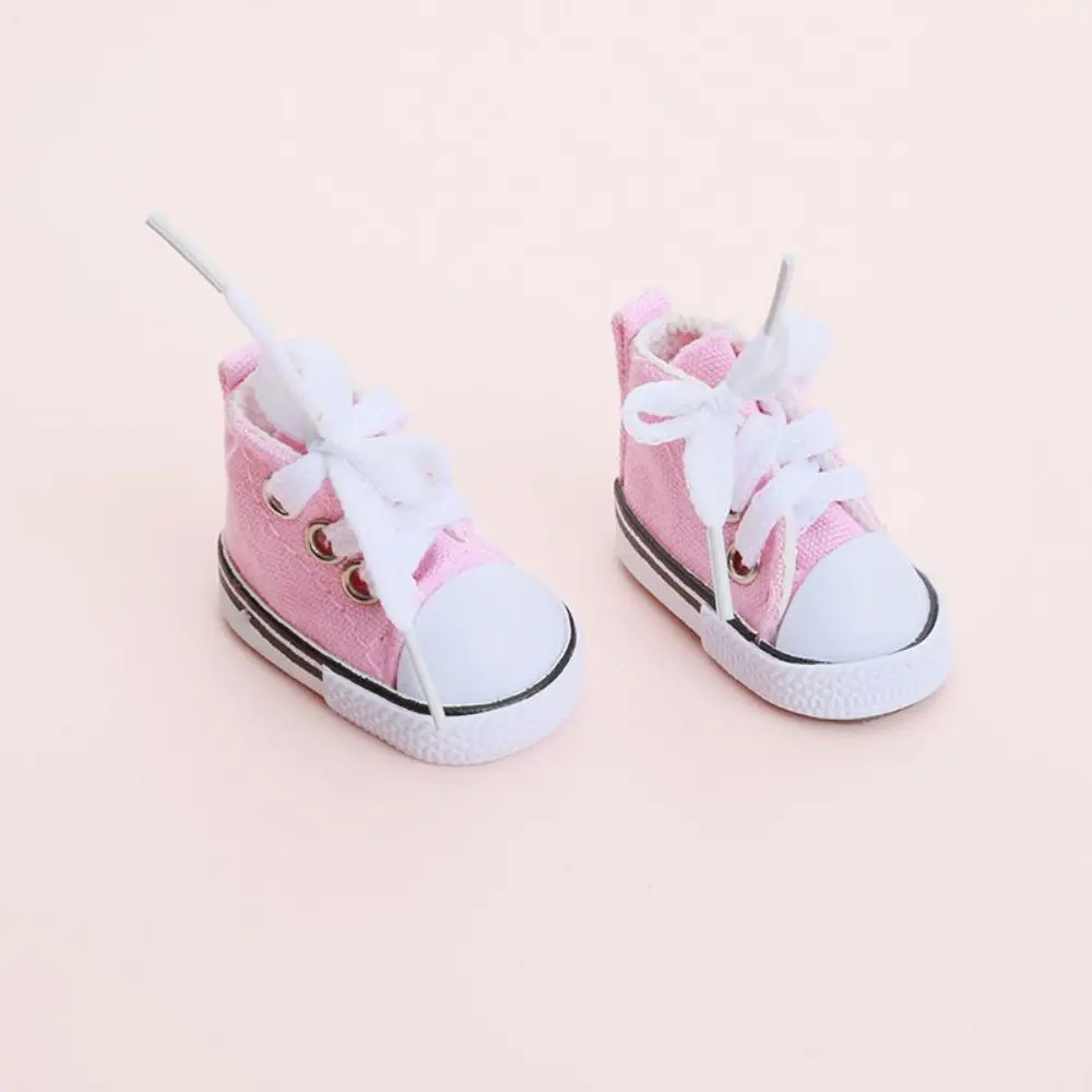 1 par de zapatos de lona para muñecas de 5,5 cm de longitud, Mini zapatillas DIY a escala 1/6, zapatillas de deporte coloridas para muñecas, juguete para niños