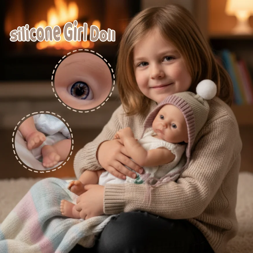 

10 дюймов/25 см моющаяся силиконовая кукла реборн для всего тела с ручной росписью кожи реалистичная кукла новорожденного с тканью для свитера