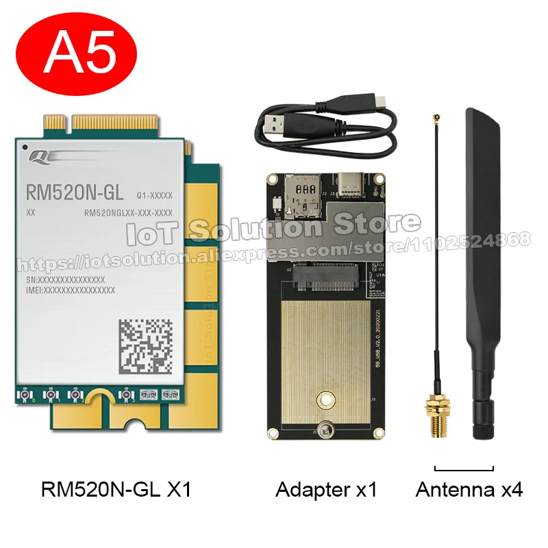 RM520N-GL 2.4Gbps/900Mbps Global Version WWAN 3G 4G 5G Module