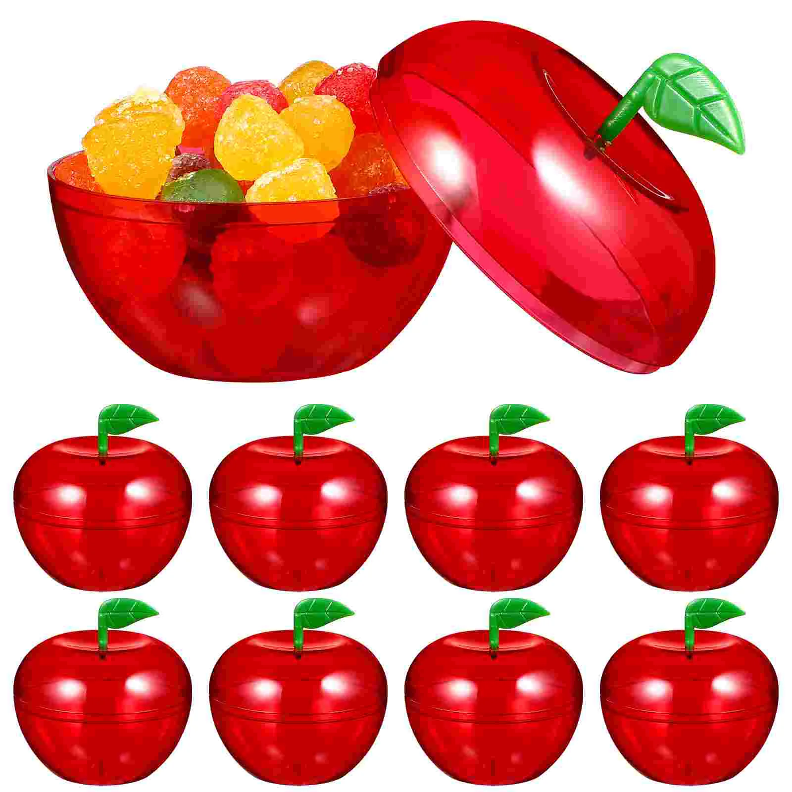

12 Pcs Bulk Ornaments Apple Candy Box Decor Boxes Shape Holiday Party Favors Container Red Jars