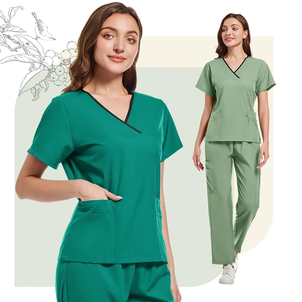 

Мужские и женские разноцветные комбинезоны с короткими рукавами для врачей в больницах, униформа для ротовой стоматологической хирургии, набор униформы для медицинской медсестры