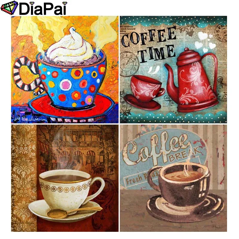 

DIAPAI Diamond Painting 5D DIY Full Square/Round Drill "Coffee cup text" 3D Embroidery Cross Stitch 5D Decor Gift