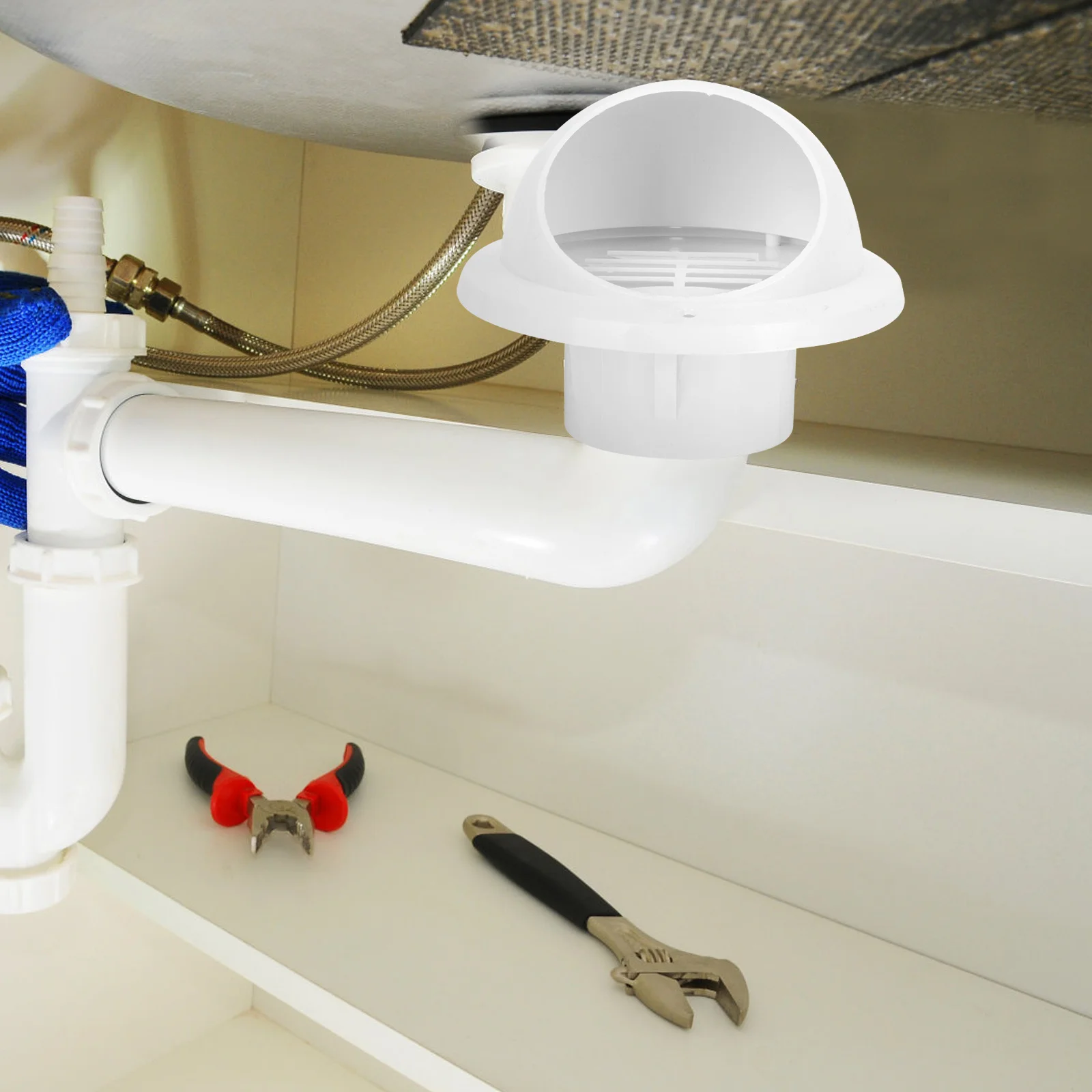 

5Pcs Plastic Vent Windproof Caps Durable Round Exhaust Covers Rainproof Vent Protective Cover for Wall Dryer Chimney Ventilation