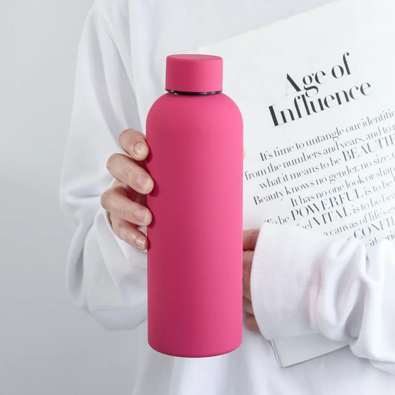 500ML Large Capacity Insulated Water Bottle Stainless Steel Vacuum Flask American Style Small Mouth Sports Insulated Coffee Mug