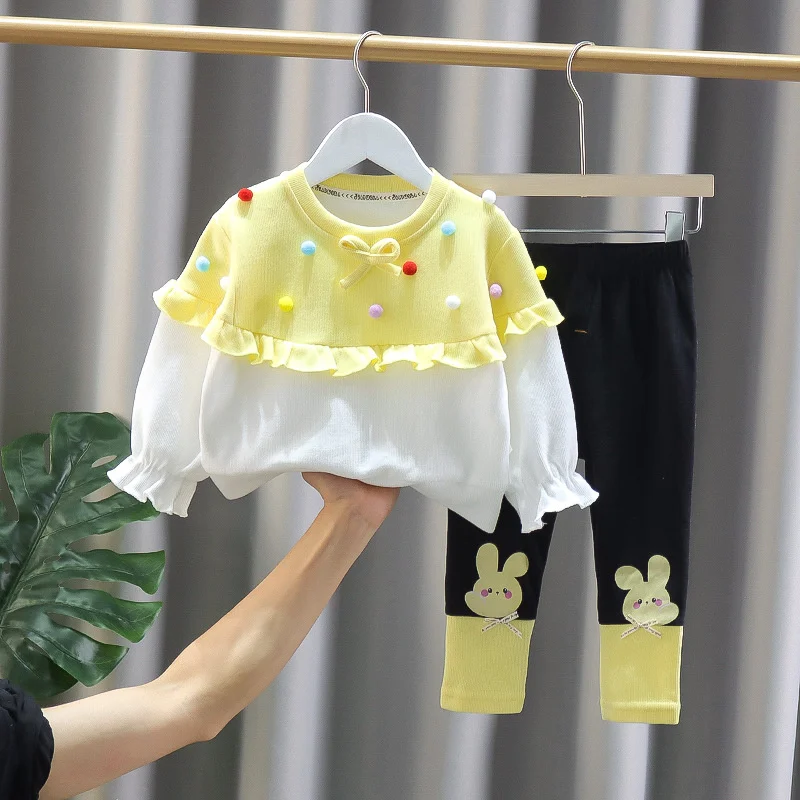 New Spring Autumn Baby Girls Clothes Suit Children Fashion T-Shirt Pants 2Pcs/Sets Toddler Casual Costume Infant Kids Tracksuits