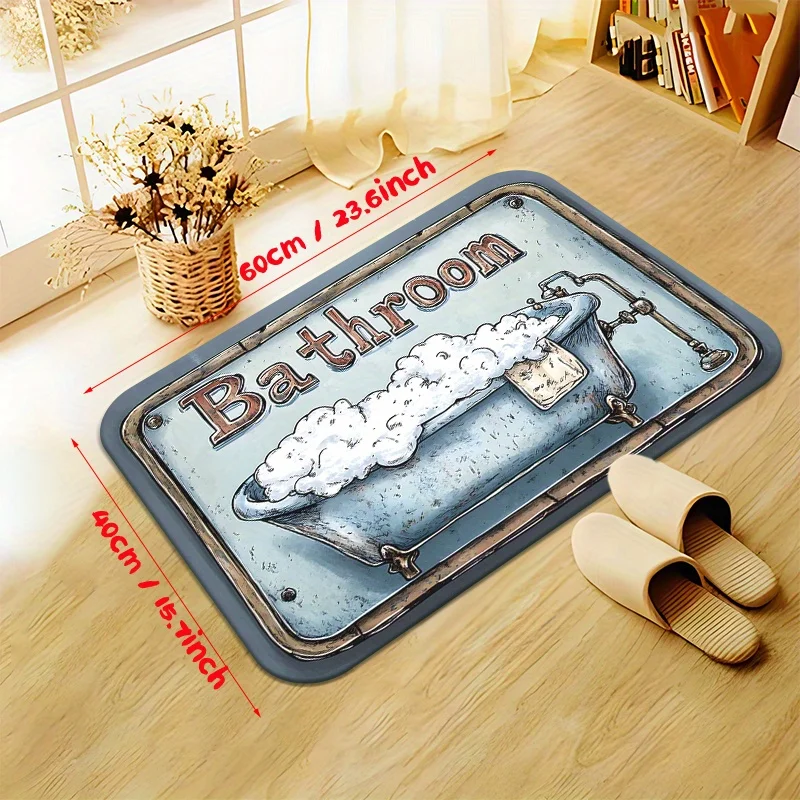 Fun Bathroom Mat with Soap Dish Design - Decorative Bath Rug for Bathroom Counter Area