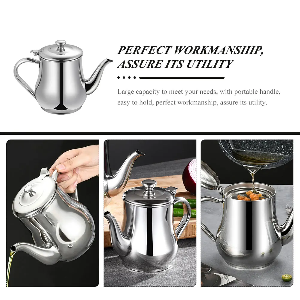 

Kitchen Oil Dispenser Filter Pot Grease Container Frying Holder for Silver Containers