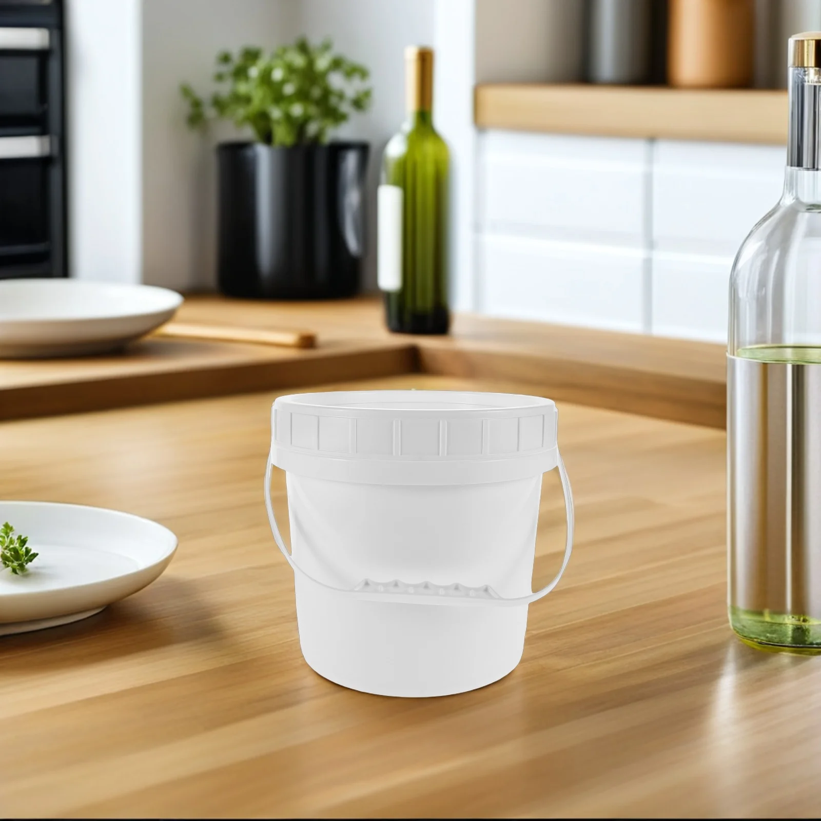 

Food .3 Gallon Plastic Bucket with Lid Heavy Duty Storage Container for Syrup Sauce Oil Powder Kitchen Pantry