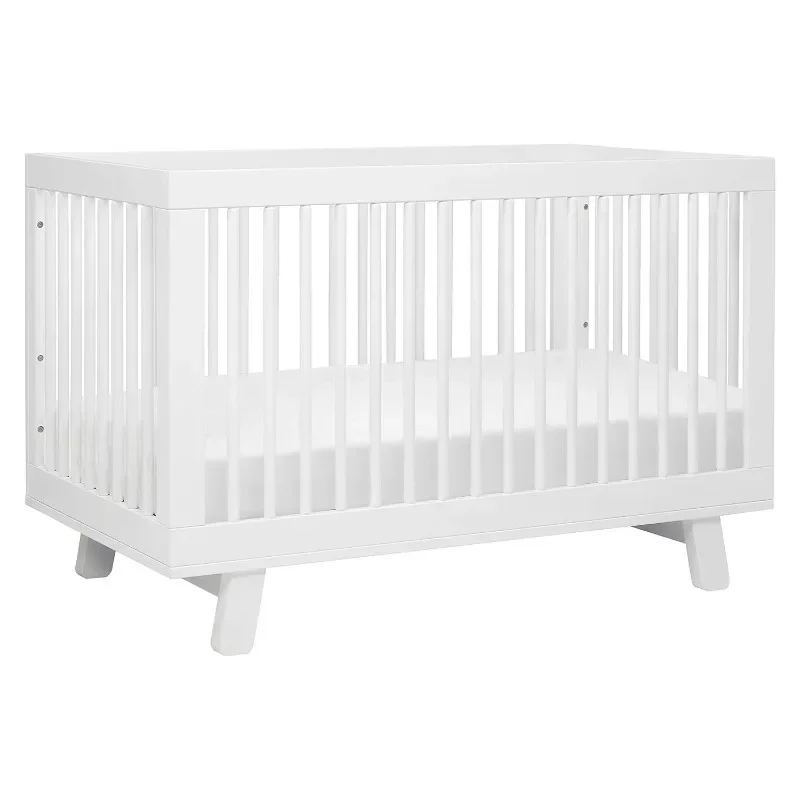 Babyletto Hudson 3-in-1 Convertible Crib with Toddler Bed Conversion Kit in White, Greenguard Gold Certified , 53.75x29.75x35