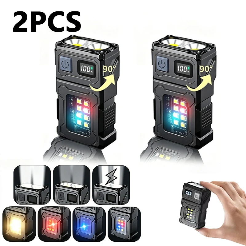 Mini-Schlüsselanhänger-Taschenlampe Wiederaufladbare Campinglampe Sicherheitswarnleuchte Magnetische Reparaturleuchte Outdoor-Arbeitsleuchte Notfalllampe