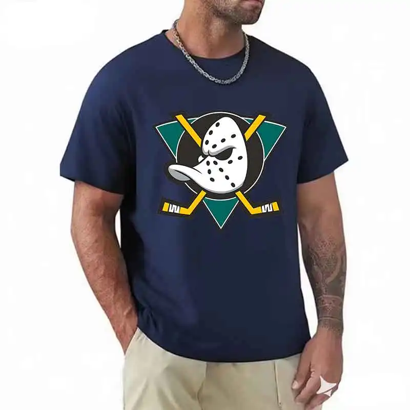 Camiseta estampada de hombre, estilo hip-hop de verano, deportiva, de manga corta, creativa, de talla grande, cinco cuartos Ducktor