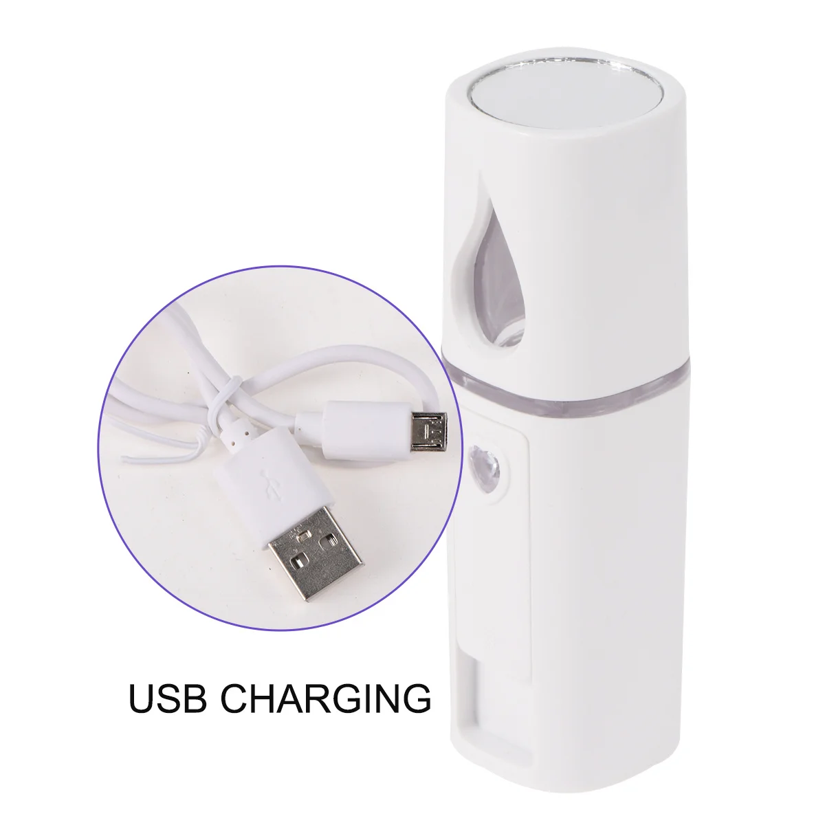 

1pc Nano Mist Sprayer Portable Mini Face Spray Device Moisturizing Steamer Compact For Dry Skin Care White Skincare Tool