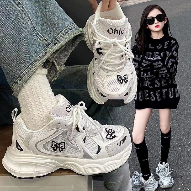 

New autumn children's casual sports shoes for girls, running dad shoes for older kids, lightweight bestsellers