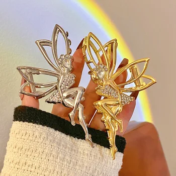 Oszałamiająca spinka do włosów Elf Fairy Rhinestone z imitacją pereł i ryżowymi uszami - idealna dla kobiet, metalowe akcesoria do włosów