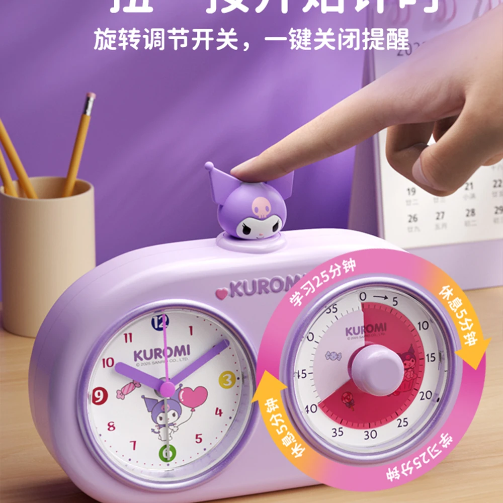 Cinnamorol Sanrios Kuromi Timer Alarm Clock Student Study Cartoon Living Room Decoration Home Bedroom Watch Door Hello Kittys