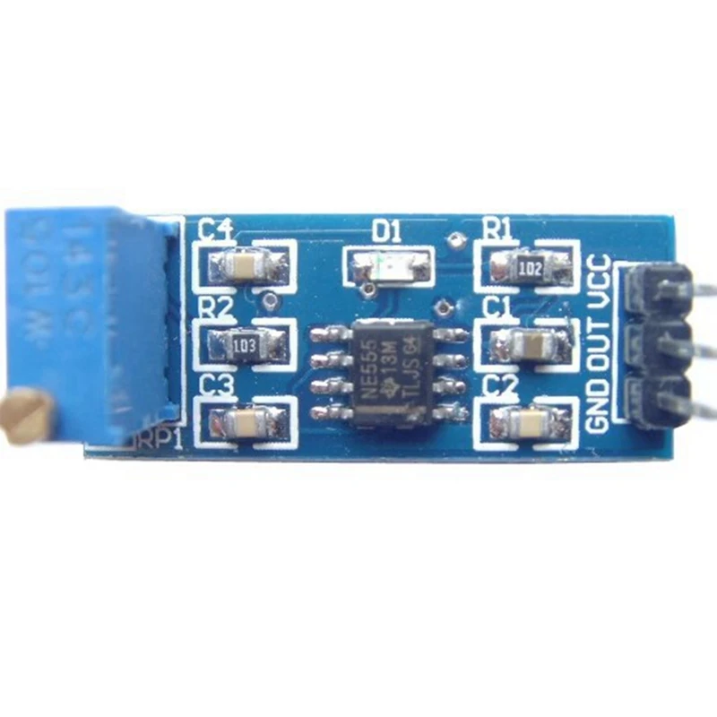 NE555 Square Wave Pulse Generator Module Retangular, Frequency Adjustable, Mini Signal Generator
