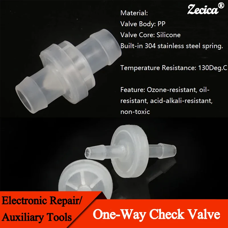 1-100Pcs Plastic 3 4 6 8 10 12mm One-Way Check Valve Pagoda Inline Non-Return Check Valves Fuel Gas Liquid Air Fluid Stopper