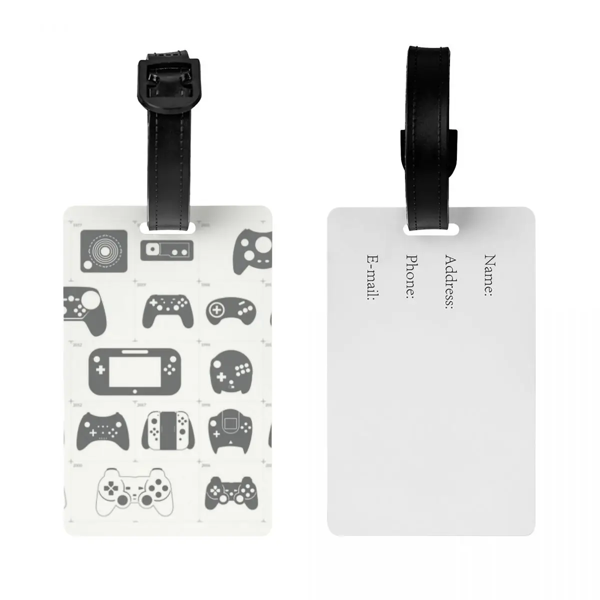 The Evolution Of Video Game Controllers Luggage Tag Custom Gamer Lover Baggage Tags Privacy Cover ID Label