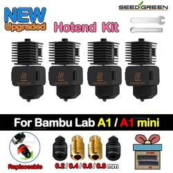 For Bambu Lab A1 mini Hotend Kit 0.2/0.4/0.6/0.8MM Nozzle Hardened steel For Bambu Lab A1 Nozzles Assembly 3D printer Hotend