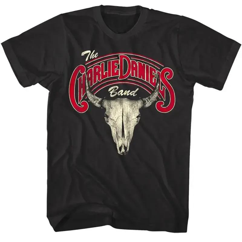 Charlie Daniels Men'S T Shirt Bull Skull American Country Music 1936 Rock Band