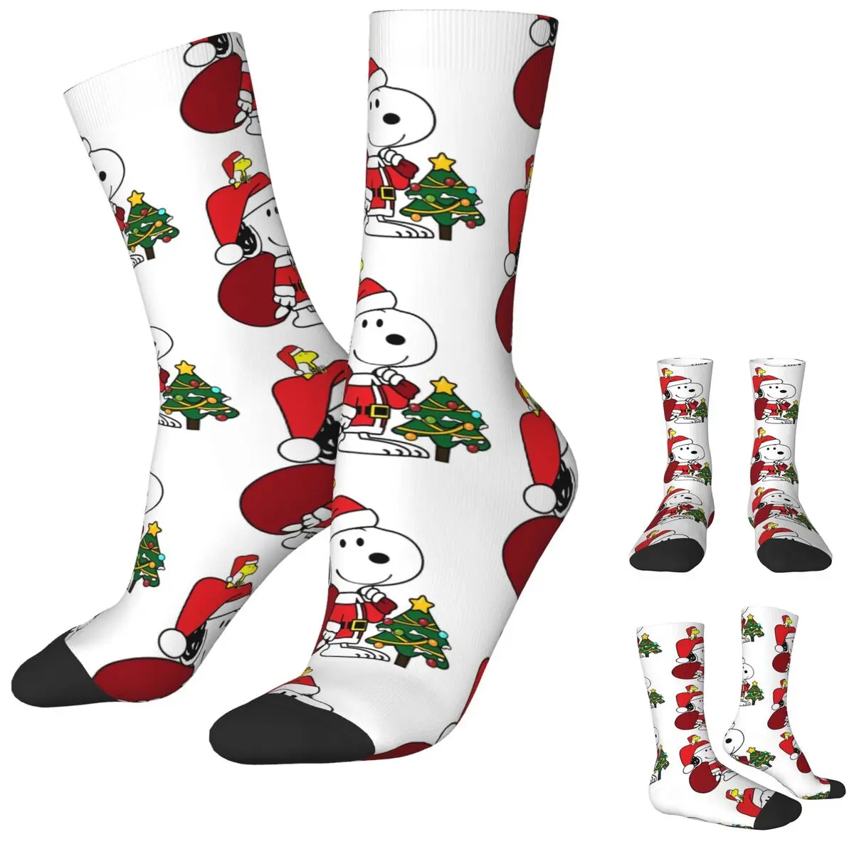 Merry Christmas From Snoopy Socks Spring Christmas Gift Tree Stockings Korean Men's Warm Soft Socks Skateboard Non-Slip Socks