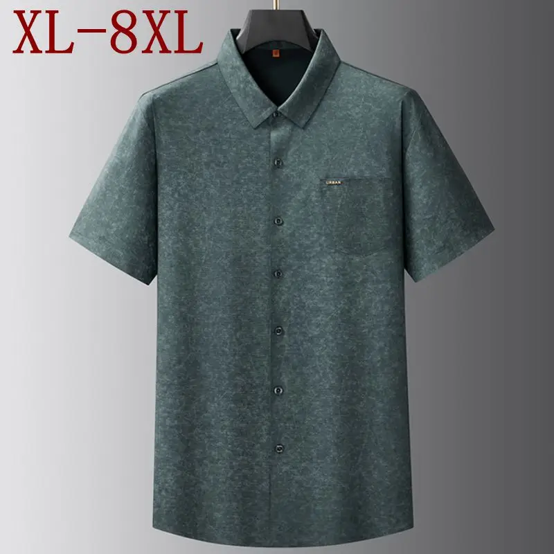 

Мужская рубашка 8XL 7XL 6XL, новинка 2026 года, летняя, класса люкс, с камуфляжным принтом, с карманом, повседневная, свободного кроя