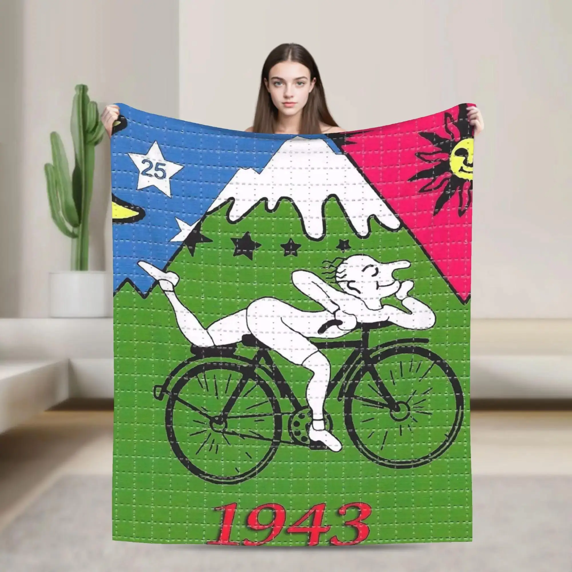 

Плюшевый плед LSD Albert Hofmann Bicycle Day для детей, теплый фланелевый плед для дивана, кровати или использования на улице