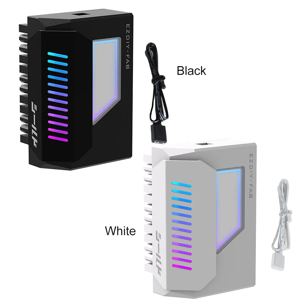 Adaptateur de Prise d'Alimentation ATX 24 Broches vers 180, Résistant, avec Miroir Extron, Lumière ARGB, Femelle vers Mâle, Angle 24 Broches