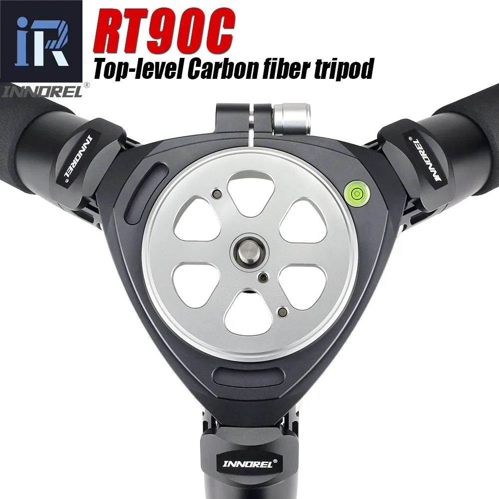 INNOREL RT90C Top-Level Carbon Fiber Tripod Professional Birdwatching Heavy Duty Camera Stand 40mm Tube 40kg Load 75mm Adapter