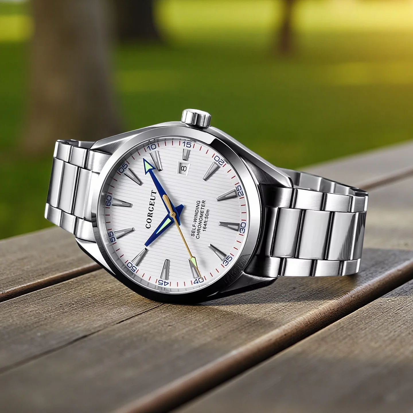 CORGEUT 41mm Customized Men's Watch: Automatic Mechanical Relojes Para Hombres, Luminous, 50m Waterproof, Business Casual Style