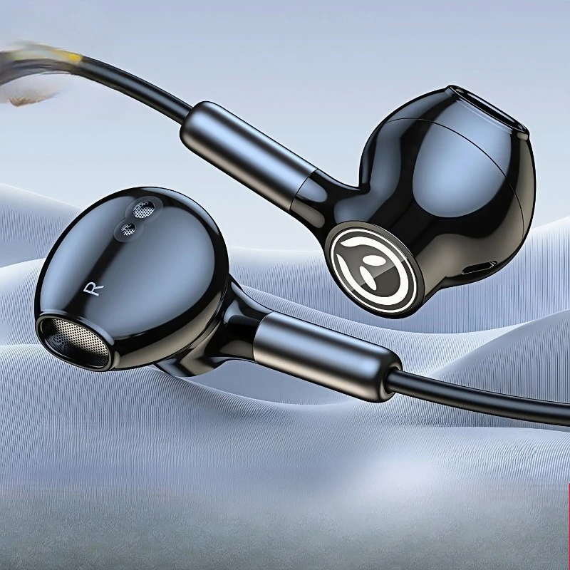 

High-quality digital HiFi wired headphones Karaoke game semi-in-ear Type-C microphone mobile phone computer e-sports